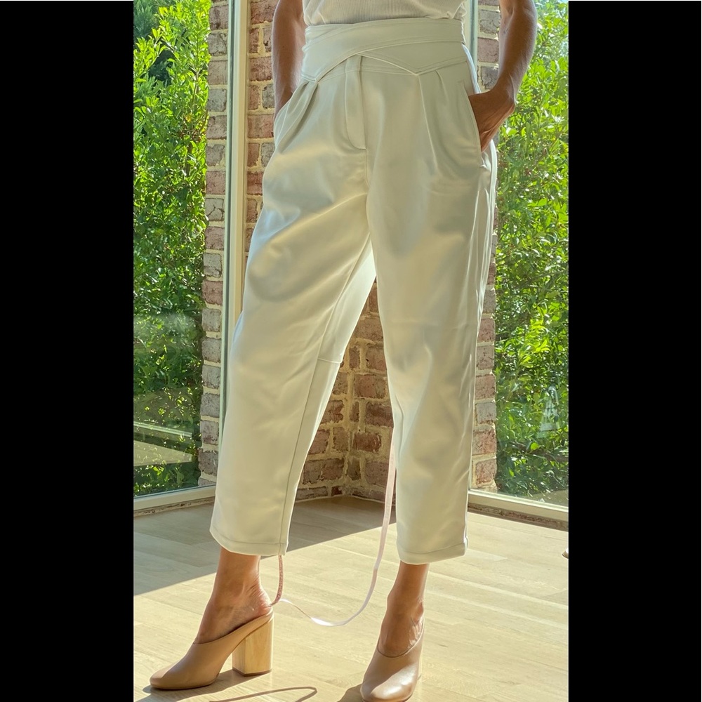 House of London CB White Pleather Pants Medium New